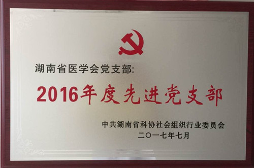 湖南省醫(yī)學會榮獲“先進基層黨組織”稱號